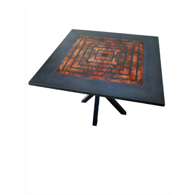 Cima Square Wood Top and Concrete Top Dining Table with Steel Base