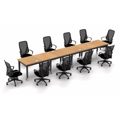 10 Person Conference Meeting Tables with 10 Chairs Complete Set by Inbox Zero