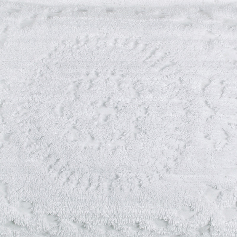 Taie décorative très grande taille en chenille touffetée 100% coton Rio Collection, conception en médaillon, housse de coussin décorative douce et respirante, certifié OEKO-TEX, lavable à la machine, toutes saisons, 20 po x 36 po, blanc