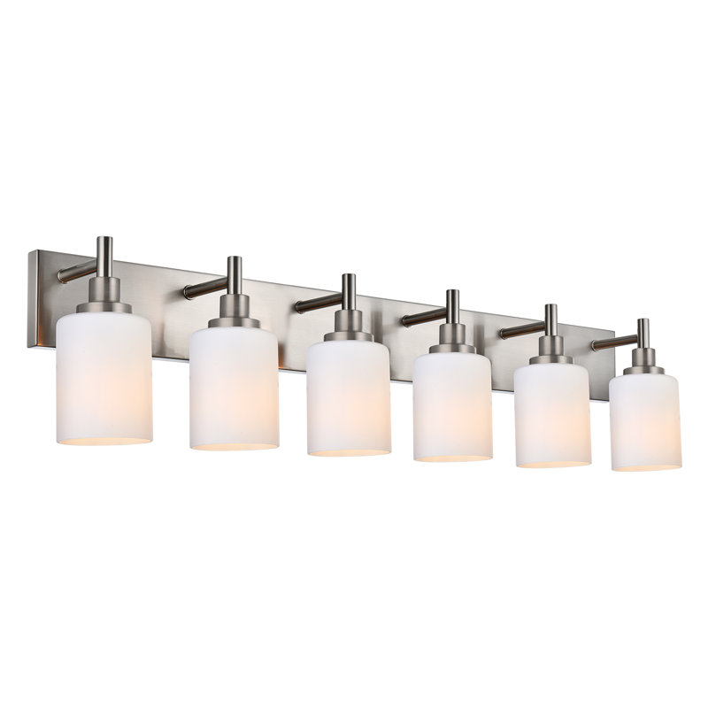 5-Light Bathroom Light Fixtures, Vanity Lights For Mirror With Milky White Glass Shade, Modern Kitchen Light Fixtures Wall Sconce Light-E26 Base