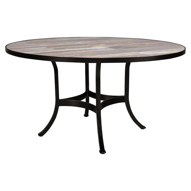 Outdoor Round Dining Table, Venice Beach, 42" W x 42" L x 29.5" H, Carbon Black