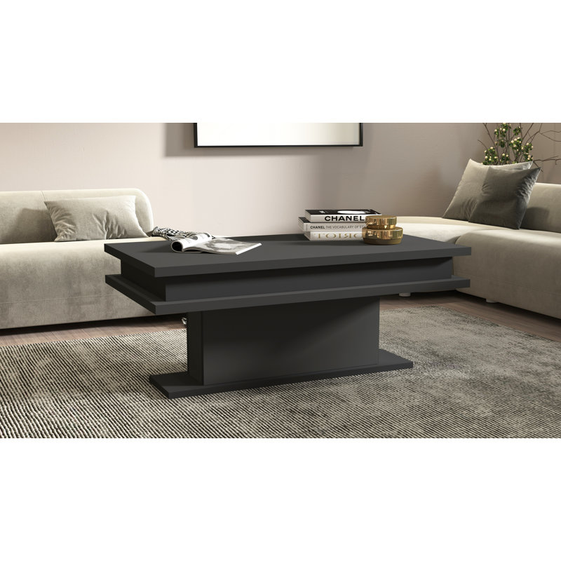 Cazeau Pedestal Coffee Table, Anthracite