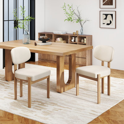 Ensemble de chaises de salle à manger en bois massif, chaise de salle à manger rembourrée en tissu de style campagnard moderne, chaises de cuisine, pieds en bois pour salle à manger, salon, chambre à coucher (chaises seulement)