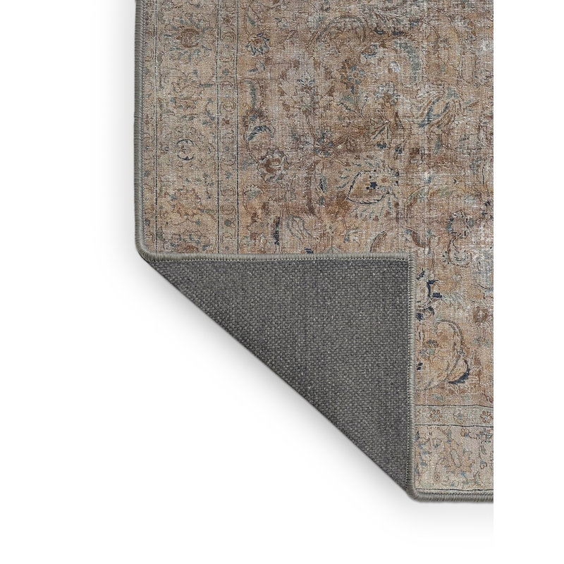 Tapis brun clair/beige traditionnel Nigan, Rectangle 5 pi x 7 pi
