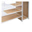 Lit superposé double en métal avec échelle de rangement latérale et garde-robe, blanc-1687928218