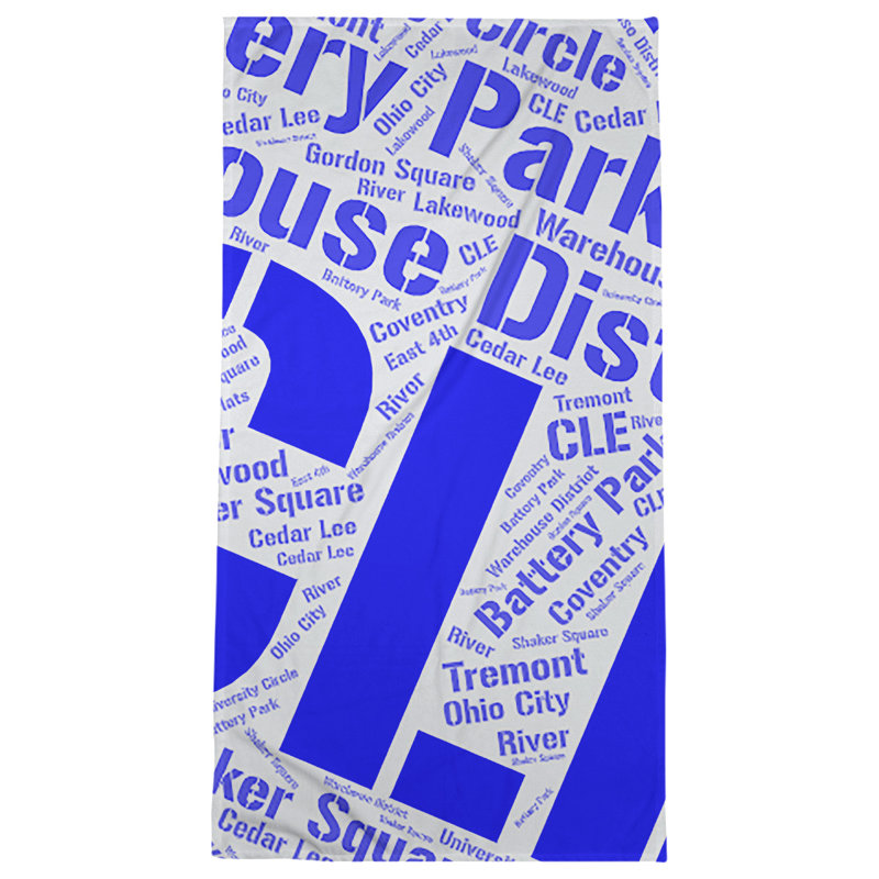 Bath Towel, Blue, Poly/Cotton, Cleveland