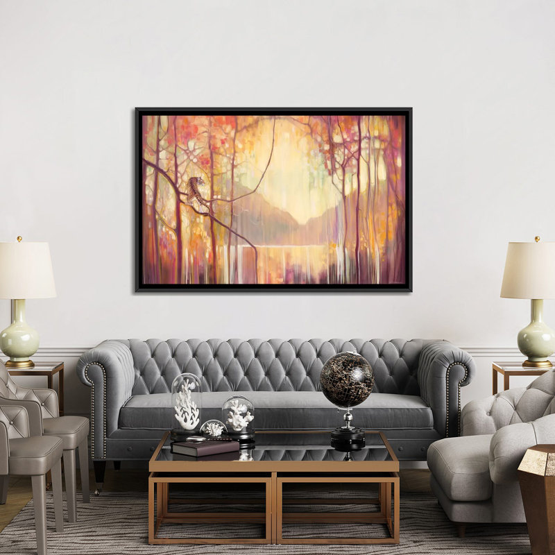 Dans un autre endroit, H 40 po x l 60 po x P 1,5 po, Toile avec cadre noir, Pas de tapis