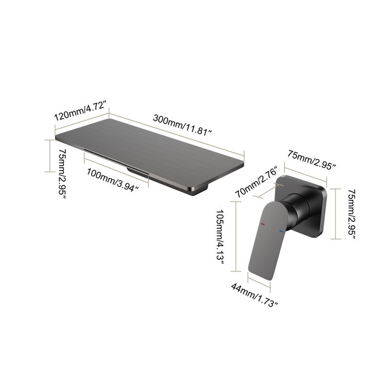 Waterfall Bathroom Sink Faucet, Gunmetal