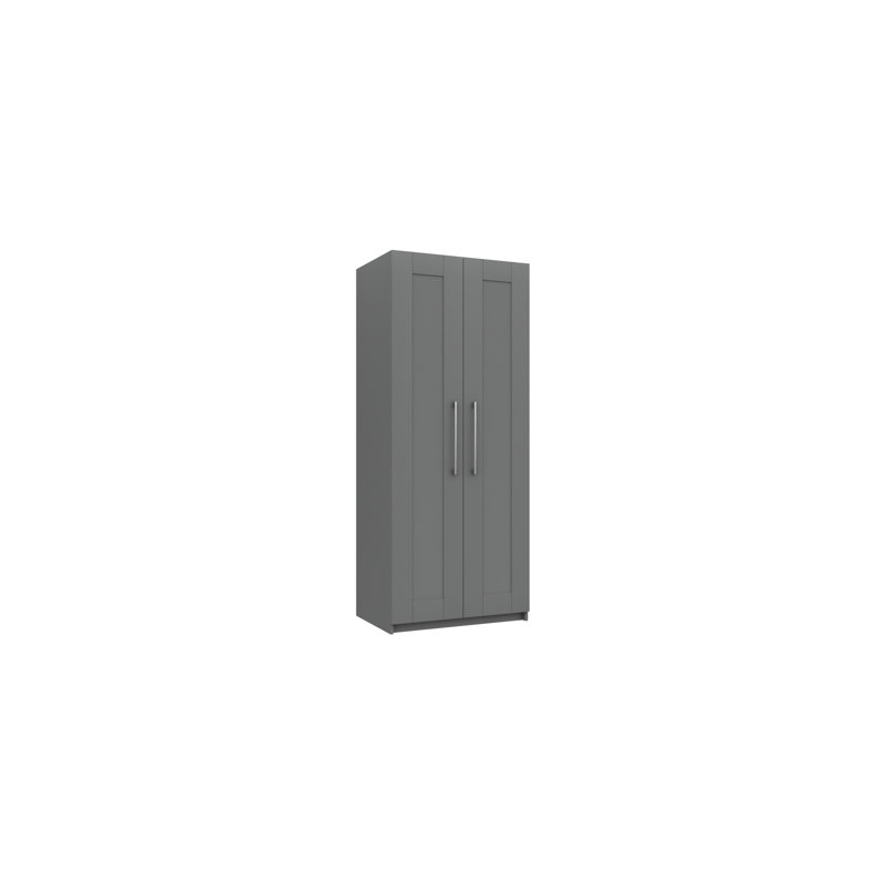 Niemeyer 2 Door Manufactured Wood Wardrobe, Dark Grey
