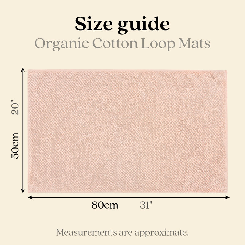 Luxe 100% Organic Cotton Bath Mat, Pink