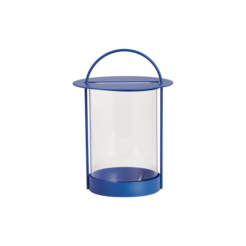 Maki Lantern, 11.42" H x 8.07" W x 8.07" D, Optic Blue