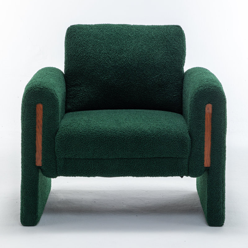 Ensemble de 4 fauteuils rembourrés de 35 po avec accoudoirs et base fermée, Vert