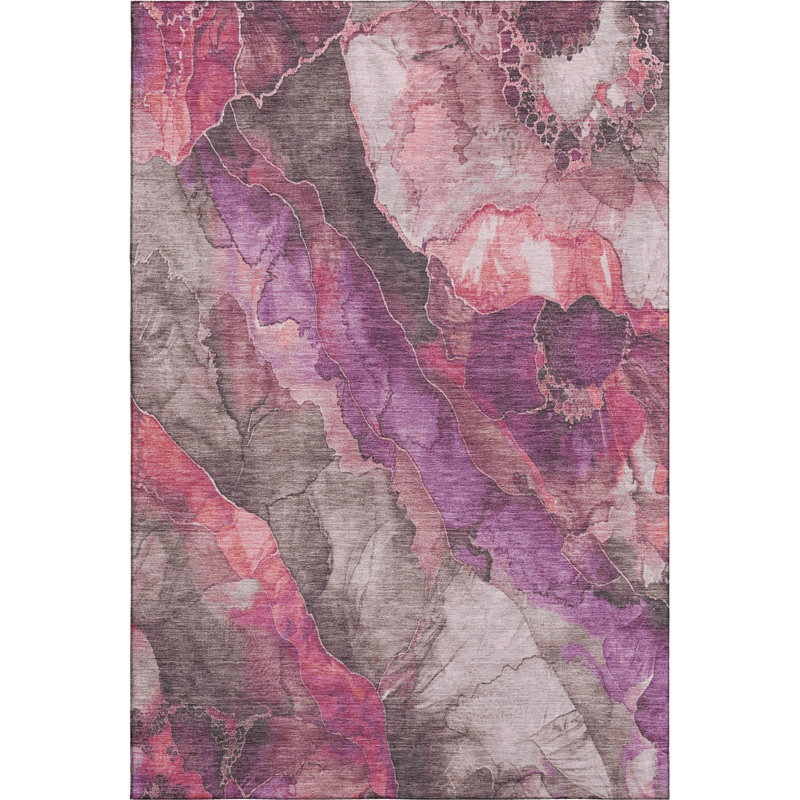 Tapis floral de qualité supérieure lavable à la machine Chelston AMF1864, Rectangulaire 8 pi x 10 pi