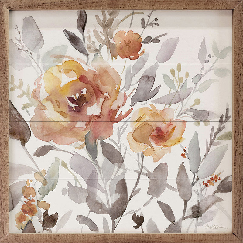 Fleurs ensoleillées I par Carol Robinson, H 16 po x l 16 po