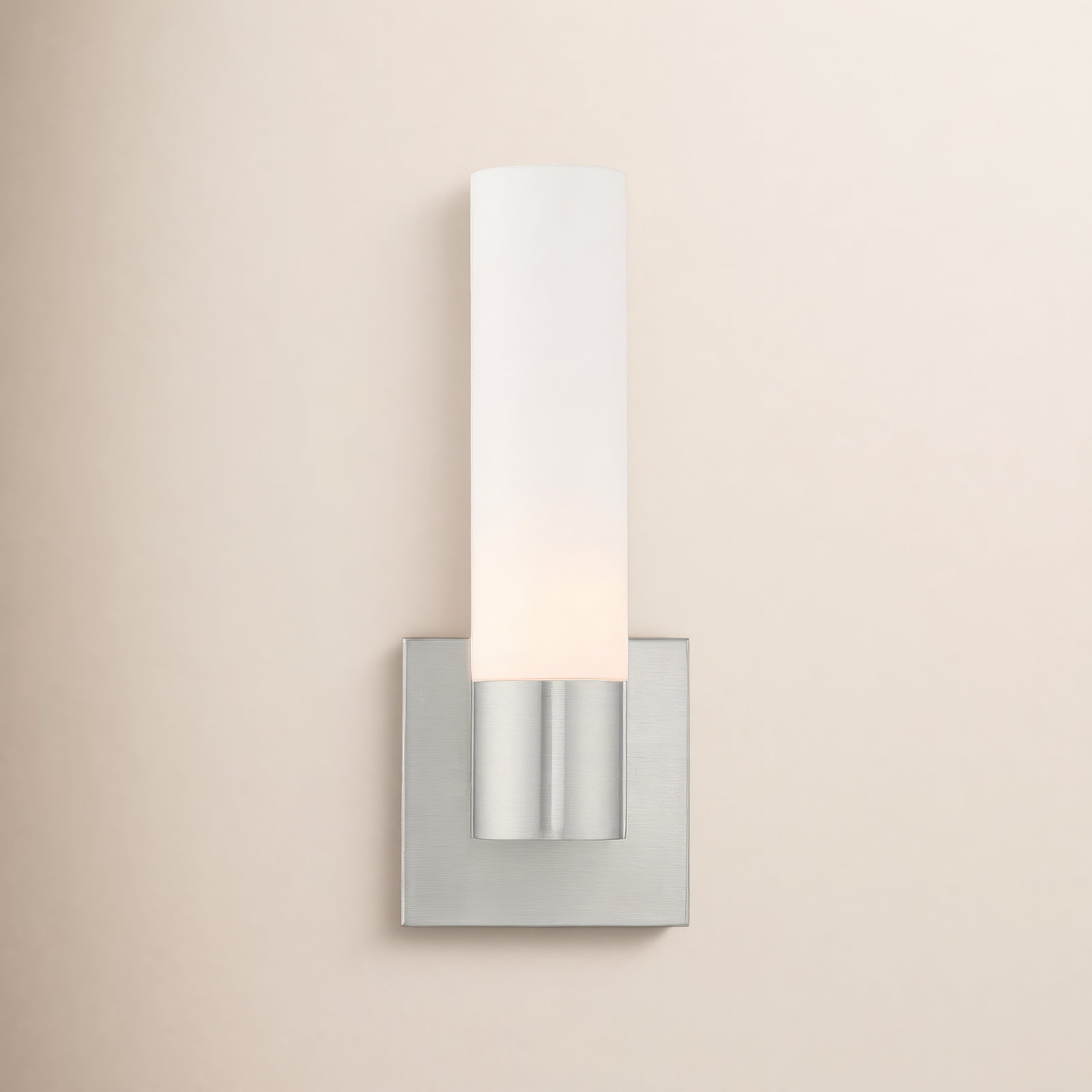 Fulton Single Light Glass Dimmable Armed Sconce, Brushed Nickel