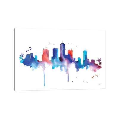 Honolulu Skyline 1 Piece Wrapped Canvas Painting