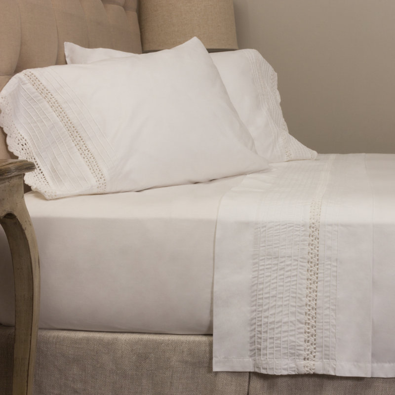 Ensemble de draps 100% coton Classa - très grand, Ensemble de draps pour très grand lit avec taie d, Blanc