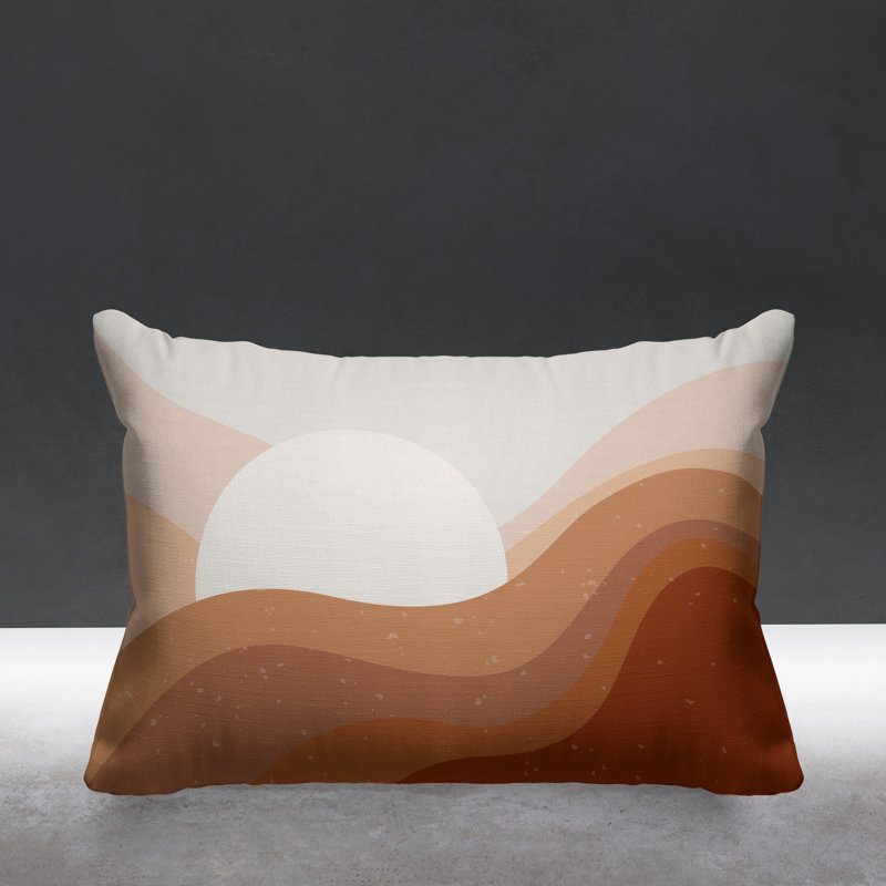 Coussin décoratif intérieur / extérieur Minimalist Desert, Orange