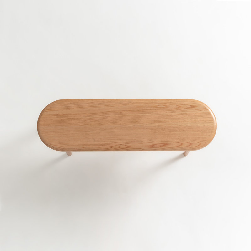 39"W Solid Oak Modern Bench-Oak, Oak