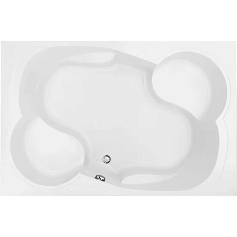 Makyla 75'' L Soaking Bathtub, White, Satin Chrome