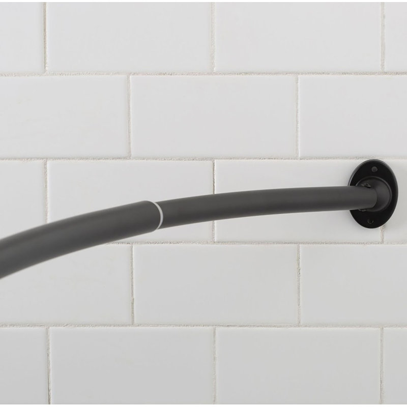 Rideau de douche noir mat 43 "à 72" courbé antidérapant antidérapant