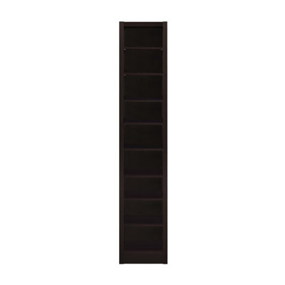 Rectangular 8-shelf Bookcase With 2 Fixed Shelves, Cappuccino