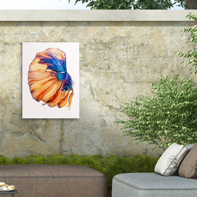 Andi Halil  Yellow A Blue Outdoor  Canvas, H 16 po x l 24 po