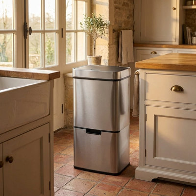 Stainless Steel Recycling Bin - 72 L