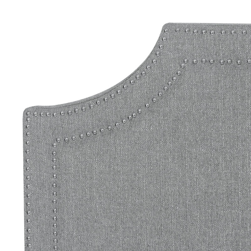 Tête de lit tapissier de 63 po pour grand lit, Gris