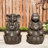 Outdoor Sculptural Fountain with Lights