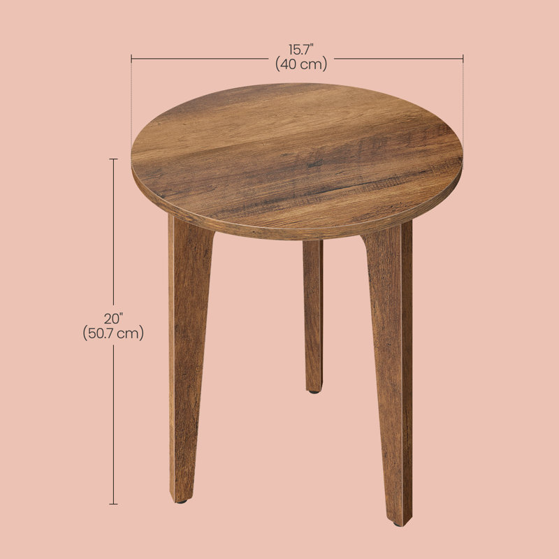 Round End Table, Brown
