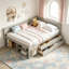 Lit de jour double avec tiroirs et tablettes-312425638