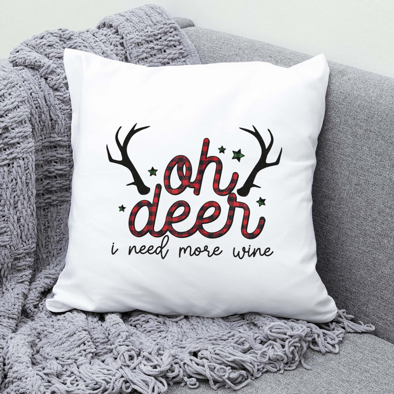 Christmas4 Polyester/Polyester Blend Reversible Throw Pillow, 20" x 20"