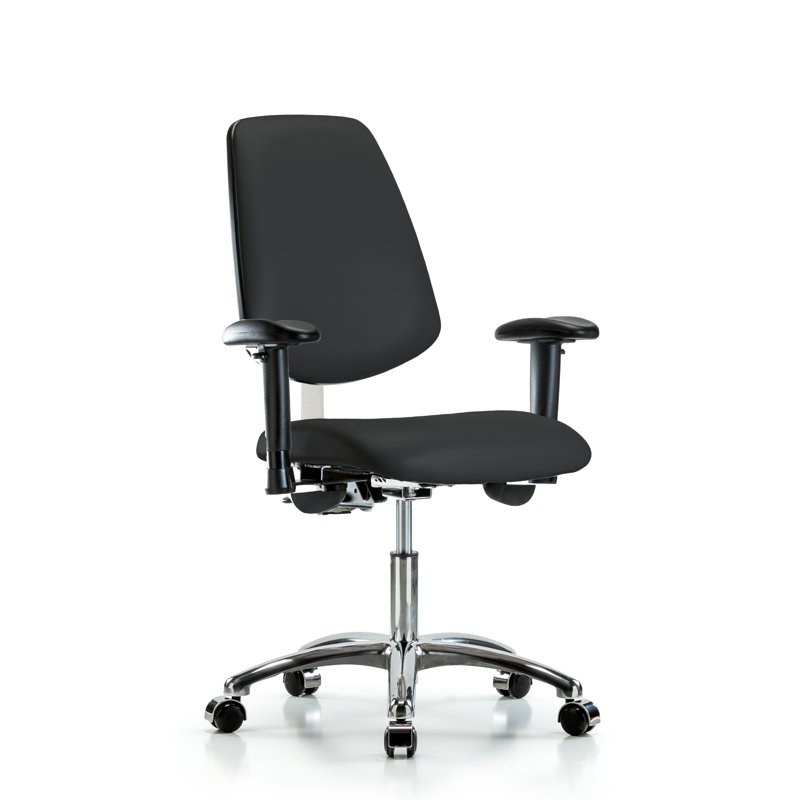 Chaise de travail ergonomique Amelie, Noir, Roulettes, Inclus