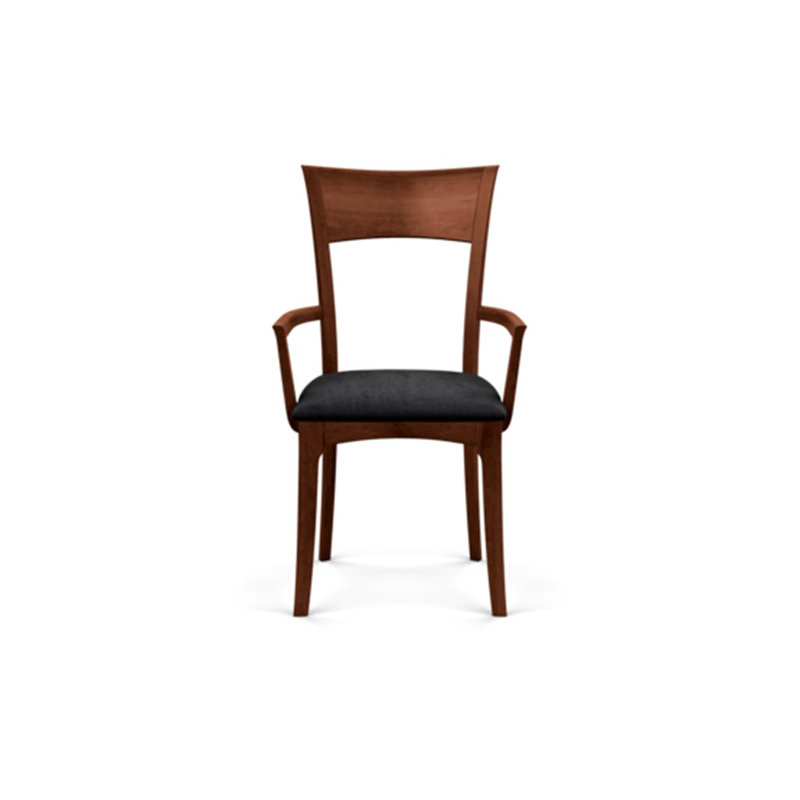 Ingrid 19.25'' H Upholstered Cherry Armchair, Cognac Cherry, Microseude Onyx