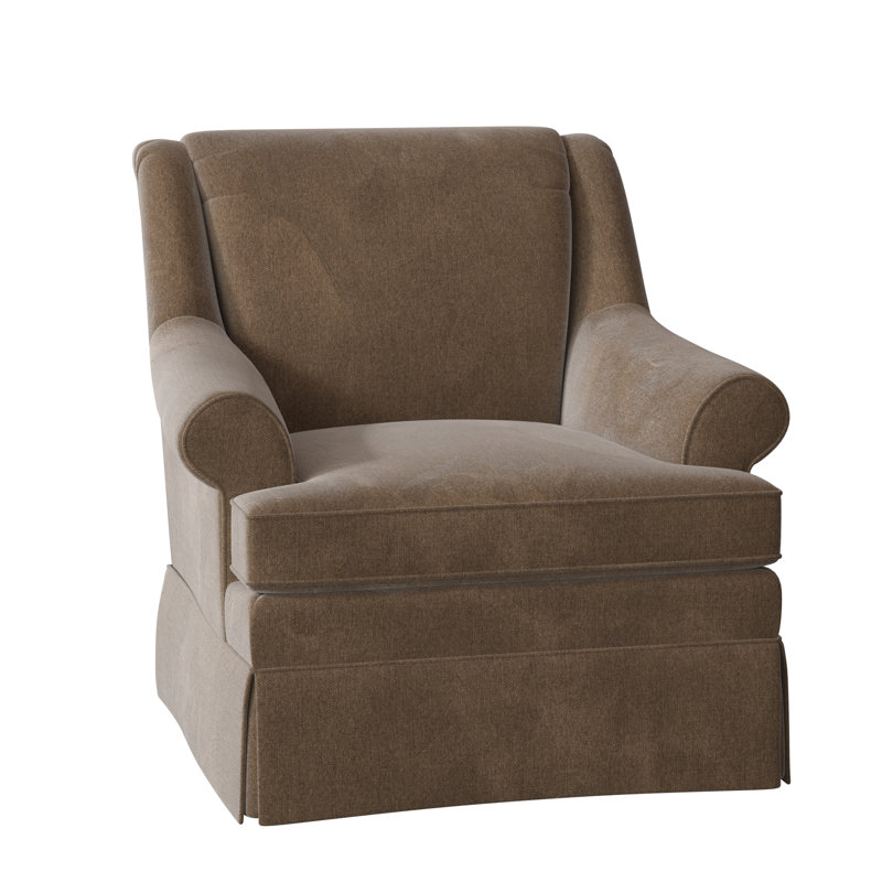 Fauteuil Eliana, Velours performance brun tweed 8, Non