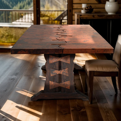 Copper Mesa Butterfly-Key Trestle Dining Table