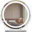 Miroir de meuble-lavabo rond 19 po avec éclairage à DEL, rotation à 360 °, 3 modes d'éclairage à intensité variable avec commande tactile, miroir de maquillage de table pour la chambre à coucher ou un espace de rangement moderne