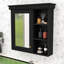 Armoire de salle de bain à miroir avec tablettes réglables, structure robuste en panneau de fibres à densité moyenne-1033225000