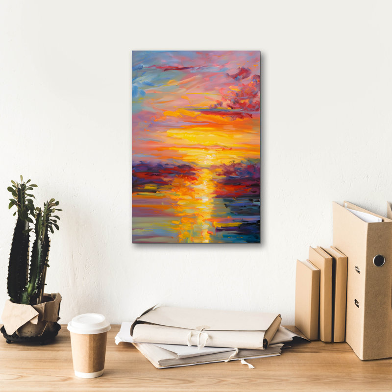 «Coastal Sunset 3» par Petals Prints Design, H 18 po x l 12 po x P 0,75 po