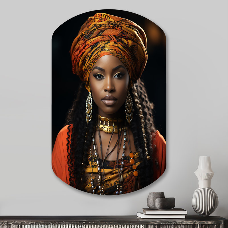 Art africain noir - Art mural africain asymétrique, reproduction de sculpture murale en métal cylindrique, H 31 po x l 19 po