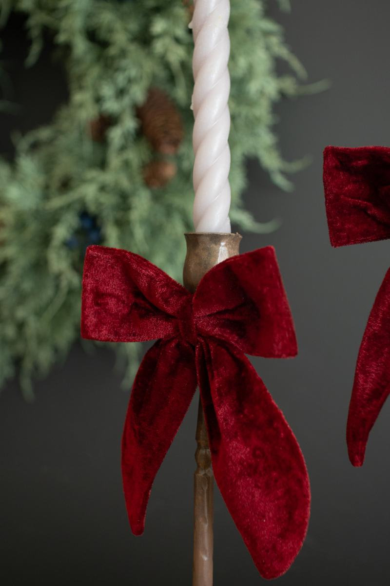  Christmas Taper Candle Holders Antique Brass Iron 14.5" H Holiday Decor Set of 2