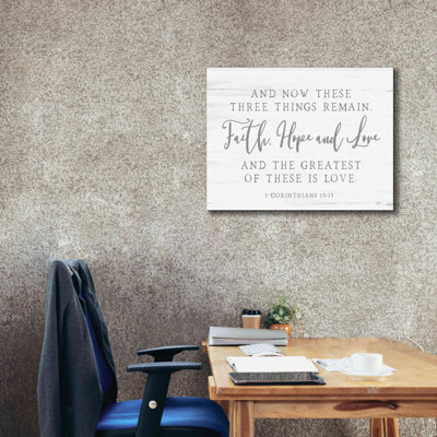 'Three Things Remain' by Lux + Me Designs, Giclee Canvas Wall Art