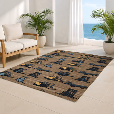 Tapis intérieur et extérieur brun Transport