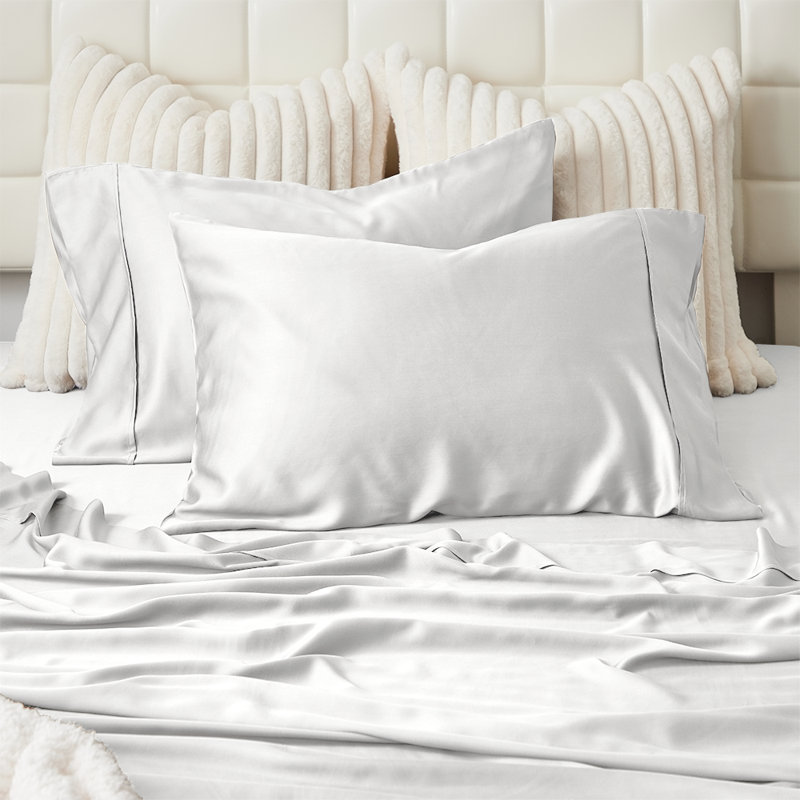 Twin Cream Bamboo Rayon Bed Sheet Set