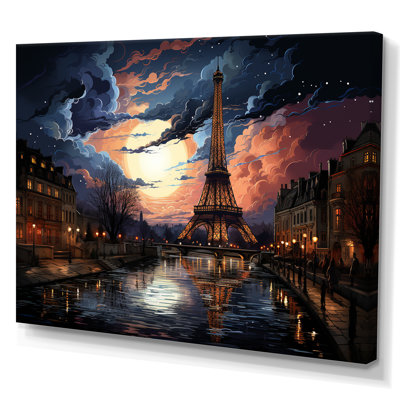 «Futuristic Paris Eiffel Tower Scenery IV», reproduction sur toile