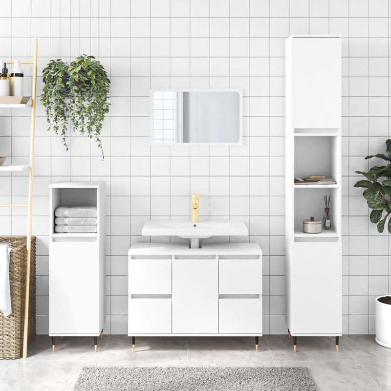 Markaila Floor Mounted Bathroom Cabinet, White