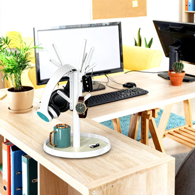 Porte-gobelet 360 ° pour comptoir, pouvant contenir 6 tasses (blanc)