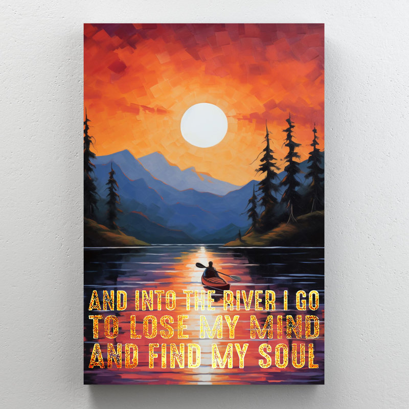 " Kayaking And Into The River ", L 11 po x H 14 po x P 1,25 po