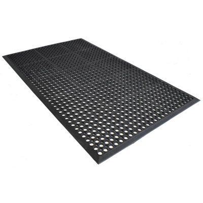 Rummond Open Circle Rubber 60 in. x 36 in. Non-Slip Outdoor Door Mat